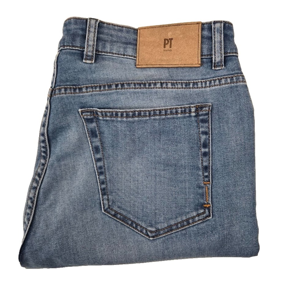 PT Torino Men's Soul Slim Straight Jeans Medium Wash‎ Size 35x30 Stretch